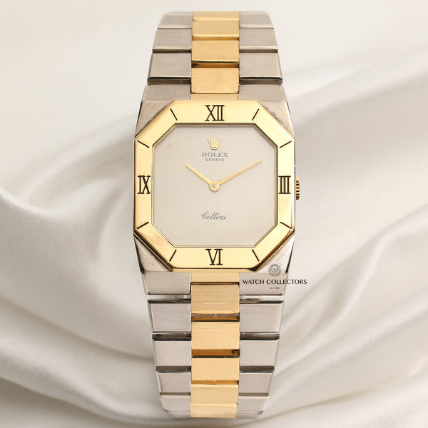 Rolex Cellini Quartz 18K White & Yellow Gold Second Hand Watch Collectors 1