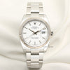 Rolex Date 115234 Stainless Steel & 18K White Gold Bezel Second Hand Watch Collectors 1