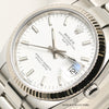 Rolex Date 115234 Stainless Steel & 18K White Gold Bezel Second Hand Watch Collectors 4