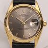 Rolex Date 1503 18K Yellow Gold Grey Dial Second Hand Watch Collectors 2