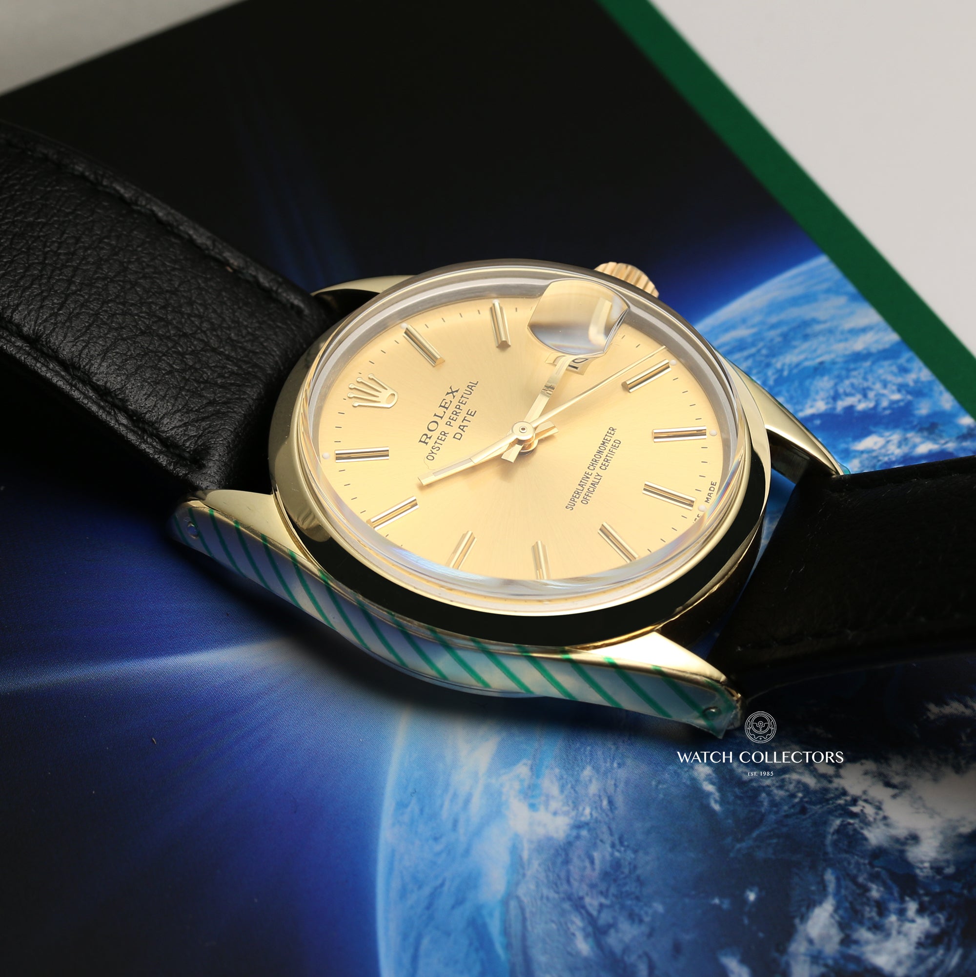 Rolex Date 1550 Gold Plaque Second Hand Watch Collectors 5