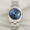 Rolex Date Blue Dial Stainless Steel Second Hand Watch Collectors 1