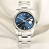 Rolex Date Stainless Steel Blue Dial Second Hand Watch Collectors 1