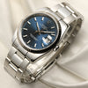 Rolex Date Stainless Steel Blue Dial Second Hand Watch Collectors 3