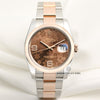 Rolex DateJust 116201 Steel & Rose Gold Chocolate Floral Dial Second Hand Watch Collectors 1