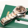 Rolex DateJust 116201 Steel & Rose Gold Chocolate Floral Dial Second Hand Watch Collectors 9
