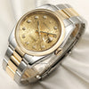 Rolex DateJust 116203 Steel & Gold Champagne Jubilee Diamond Dial Second Hand Watch Collectors 3