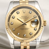 Rolex DateJust 116233 Steel & Gold Champagne Diamond Dial Second Hand Watch Collectors 2