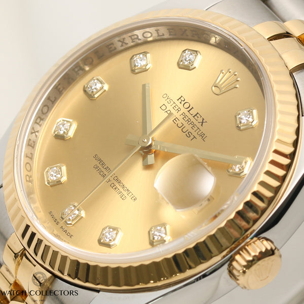 Rolex DateJust 116233 Steel & Gold diamond dial – Watch Collectors