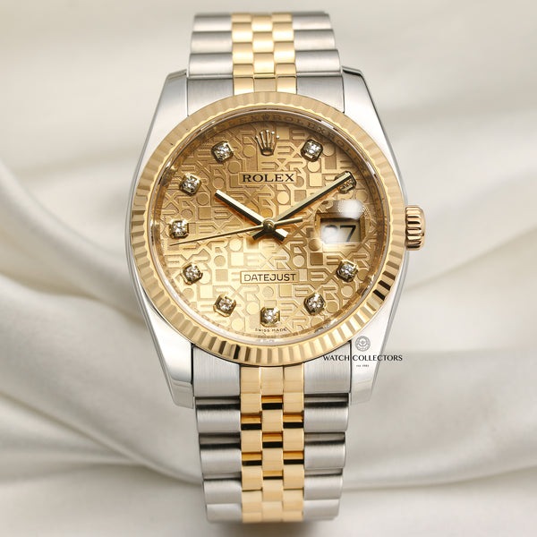 Rolex DateJust 116233 Steel & Gold Diamond Jubilee Dial Second Hand Watch Collectors 1