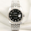 Rolex DateJust 116234 Stainless Steel 18K White Gold Bezel Black Diamond Dial Second Hand Watch Collectors 1