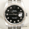 Rolex DateJust 116234 Stainless Steel 18K White Gold Bezel Black Diamond Dial Second Hand Watch Collectors 2