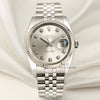 Rolex-DateJust-116234-Stainless-Steel-18K-White-Gold-Bezel-Silver-Diamond-Dial-Second-Hand-Watch-Collectors-1