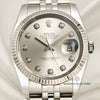 Rolex DateJust 116234 Stainless Steel 18K White Gold Bezel Silver Diamond Dial Second Hand Watch Collectors 2
