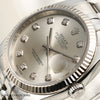 Rolex DateJust 116234 Stainless Steel 18K White Gold Bezel Silver Diamond Dial Second Hand Watch Collectors 4