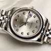 Rolex DateJust 116234 Stainless Steel 18K White Gold Bezel Silver Diamond Dial Second Hand Watch Collectors 5