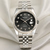 Rolex DateJust 116234 Stainless Steel & 18K White Gold Black Jubilee Diamond Dial Second Hand Watch Collectors 1