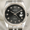 Rolex DateJust 116234 Stainless Steel & 18K White Gold Black Jubilee Diamond Dial Second Hand Watch Collectors 2