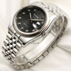 Rolex DateJust 116234 Stainless Steel & 18K White Gold Black Jubilee Diamond Dial Second Hand Watch Collectors 3
