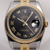 Rolex DateJust 116623 Steel & Gold Black Sunburst Effect Dial D13 Second Hand Watch Collectors 2