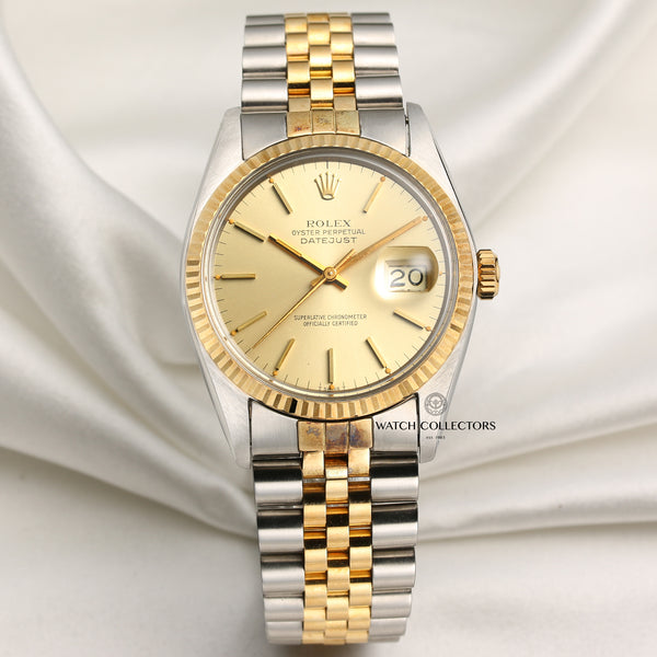 Rolex DateJust 16013 Steel & Gold Second Hand Watch Collectors 1