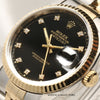 Rolex DateJust 16233 Black Diamond Dial Steel & Gold Second Hand Watch Collectors 4