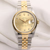 Rolex-DateJust-16233-Steel-Gold-Champagne-Diamond-Dial-E77-Second-Hand-Watch-Collectors-1