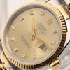 Rolex-DateJust-16233-Steel-Gold-Champagne-Diamond-Dial-E77-Second-Hand-Watch-Collectors-4
