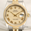 Rolex DateJust 16233 Steel & Gold Cream Dial Second Hand Watch Collectors 2