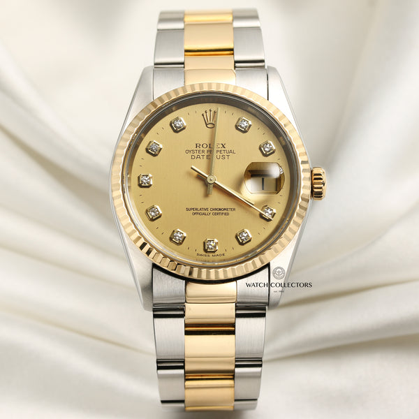 Rolex DateJust 16233 Steel & Gold Second Hand Watch Collectors 1