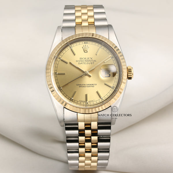 Rolex DateJust 16233 Steel & Gold Second Hand Watch Collectors 1