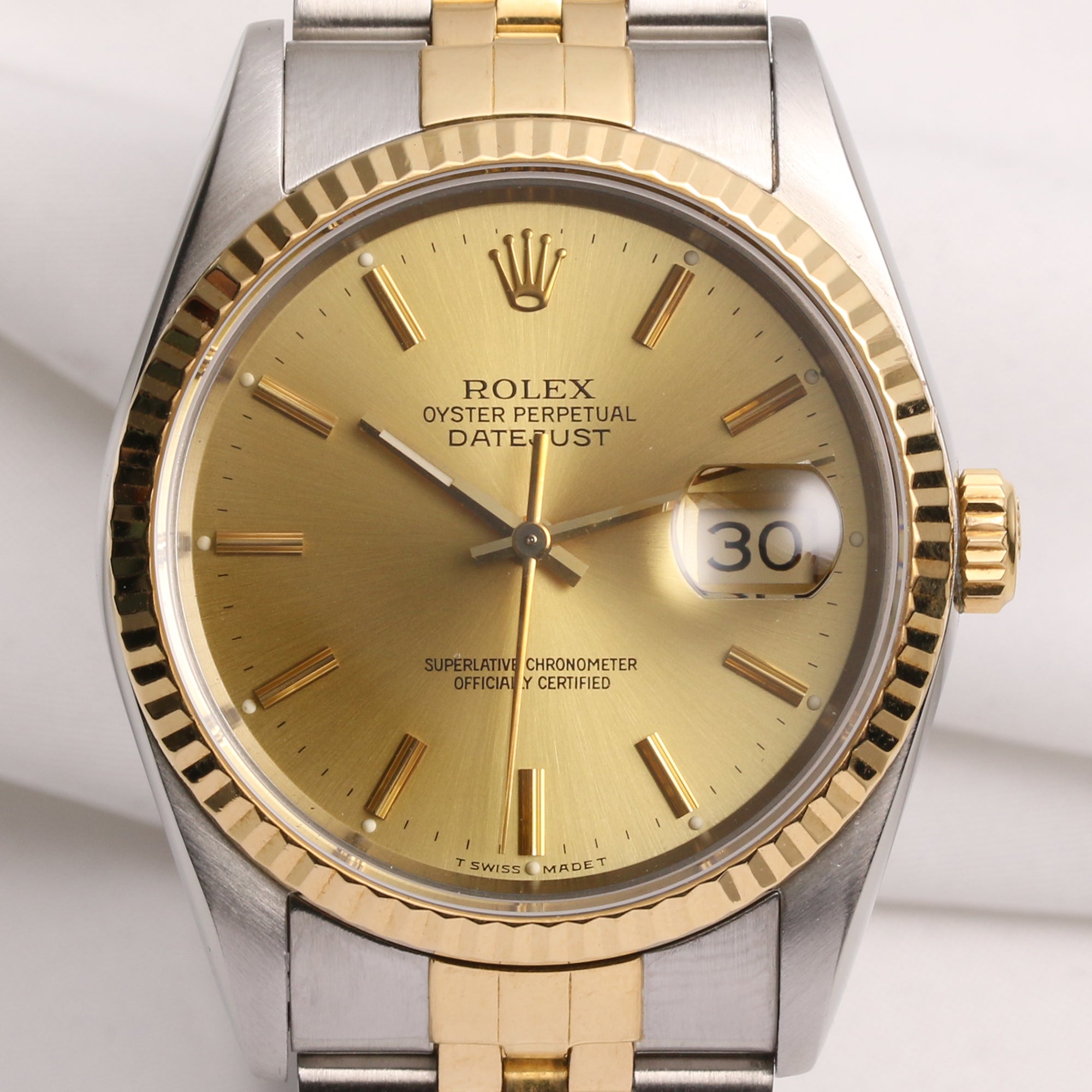 Rolex DateJust 16233 Steel & Gold Second Hand Watch Collectors 2