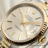 Rolex DateJust 16233 Steel & Gold Silver Dial Second Hand Watch Collectors 4