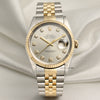 Rolex DateJust 16233 Steel & Gold Silver Diamond Dial Second Hand Watch Collectors 1