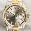 Rolex DateJust 16233 Steel & Gold Silver Diamond Dial Second Hand Watch Collectors 2