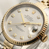 Rolex DateJust 16233 Steel & Gold Silver Diamond Dial Second Hand Watch Collectors 4