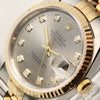 Rolex DateJust 16233 Steel & Gold Silver Diamond Dial Second Hand Watch Collectors 4