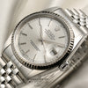 Rolex DateJust 16234 Stainless Steel 18K White Gold Bezel Second Hand Watch Collectors 4