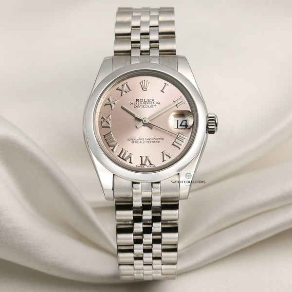Rolex DateJust 178240 Stainless Steel Jubilee Pink Dial Second Hand Watch Collectors 1