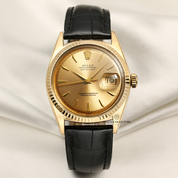 Rolex DateJust 18K Yellow Gold Second Hand Watch Collectors 1