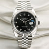 Rolex DateJust 41 126334 Stainless Steel Black Diamond Dial 18K White Gold Bezel Second Hand Watch Collectors 1
