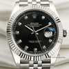 Rolex DateJust 41 126334 Stainless Steel Black Diamond Dial 18K White Gold Bezel Second Hand Watch Collectors 2