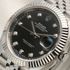 Rolex DateJust 41 126334 Stainless Steel Black Diamond Dial 18K White Gold Bezel Second Hand Watch Collectors 4