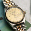 Rolex DateJust Acrylic Glass Steel & Gold Second Hand Watch Collectors 2