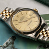 Rolex DateJust Acrylic Glass Steel & Gold Second Hand Watch Collectors 3
