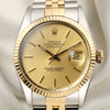 Rolex DateJust Acrylic Glass Steel & Gold Second Hand Watch Collectors 7