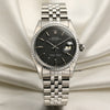 Rolex DateJust Black Dial Stainless Steel Second Hand Watch Collectors 1