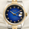 Rolex DateJust Blue Degrade Diamond Dial Steel & Gold Second Hand Watch Collectors 2