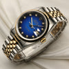 Rolex DateJust Blue Degrade Diamond Dial Steel & Gold Second Hand Watch Collectors 3
