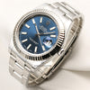 Rolex DateJust II 116334 Blue Dial Stainless Steel & 18K White Gold Fluted Bezel Second Hand Watch Collectors 3